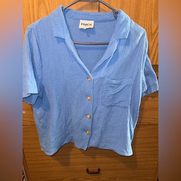 Frnch Paris Tops - FRNCH Paris crinkle gauze blouse